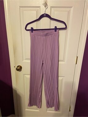 SHEIN Lavender Pleated Elastic Waist Pants